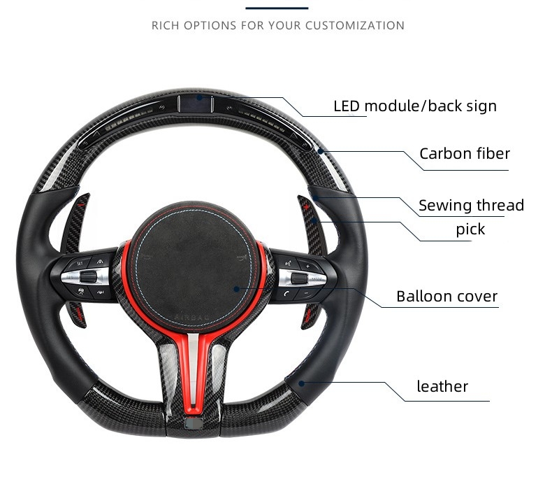 Steering Wheel for BMW G20 G80 G30 F90 G11 G15 F92 Old Model to New Upgrade M4 Carbon Fiber Paddle ALCANTARA Steering Wheel