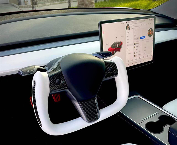 Yoke for Tesla Steering Wheel Factory Modified Model 3 Y X Carbon Fiber Modified Steering Wheel