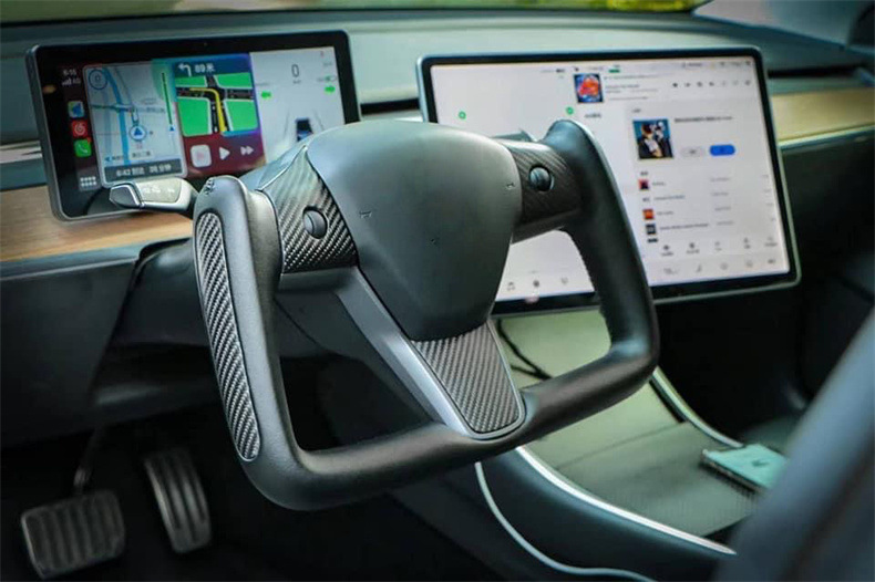 Yoke for Tesla Steering Wheel Factory Modified Model 3 Y X Carbon Fiber Modified Steering Wheel